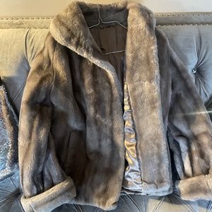 Tan and brown fur dress coat